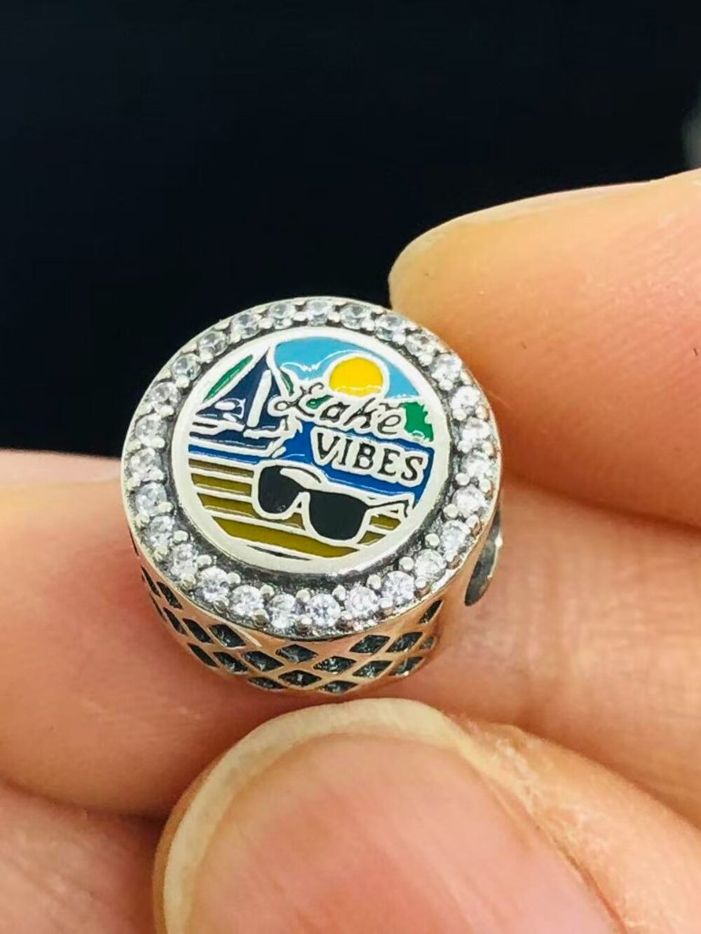 ✨🔥Pandora Lake Vibes My Happy Place Beach Resort Vacation Button Charm